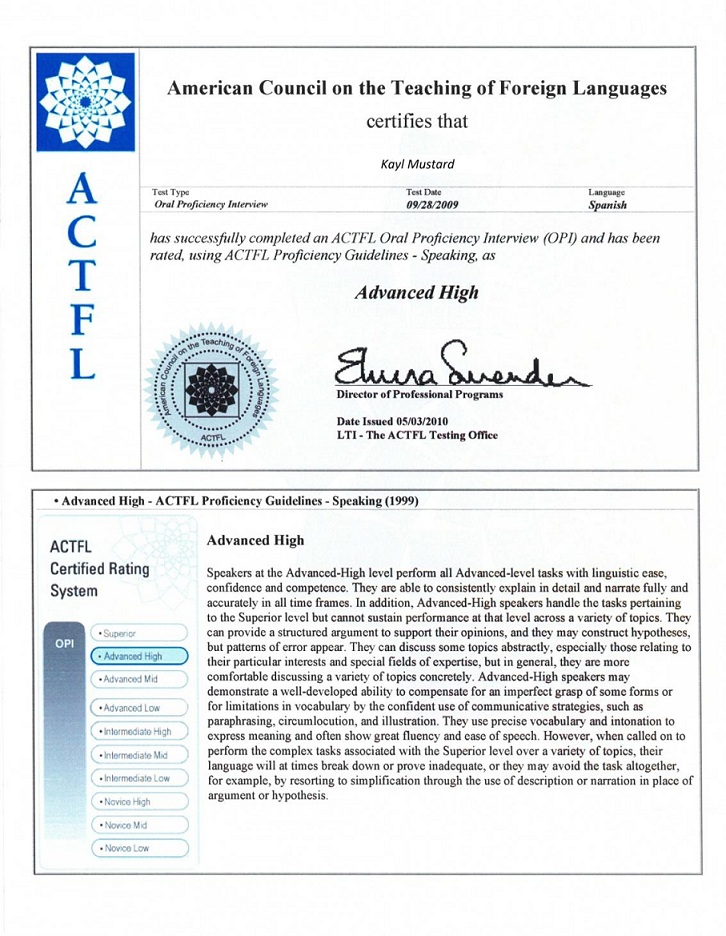 Example OPI Score Report