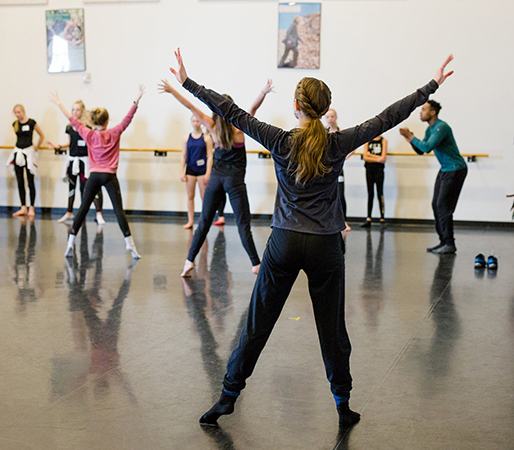 girls practicing dance