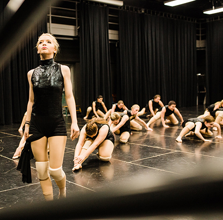 young women practicing dance