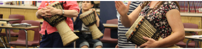 women playing drums