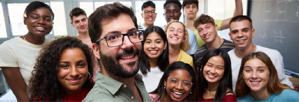 Group of people in selfie