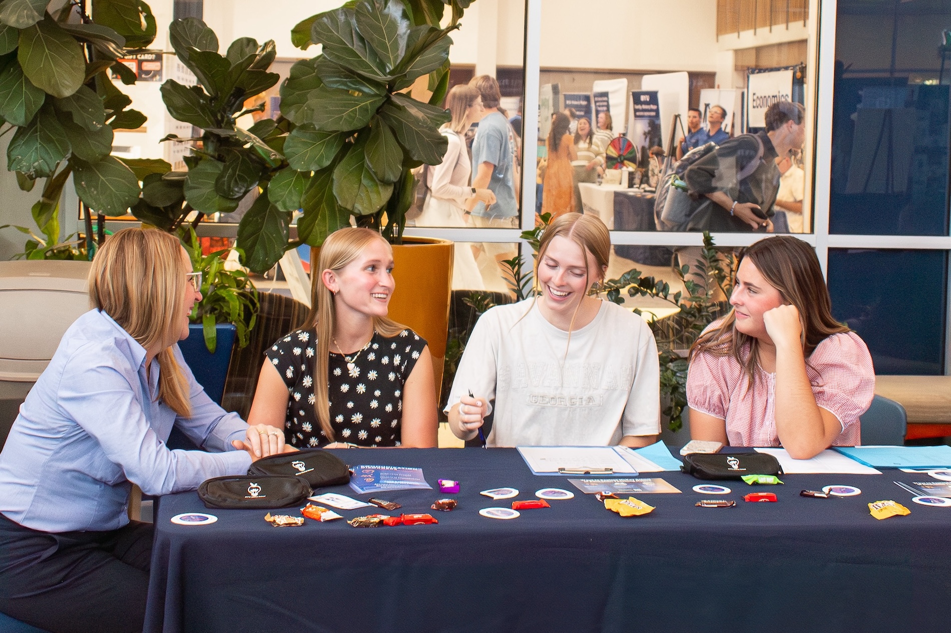 Women collaborating at a table