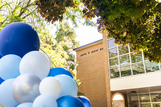 Balloons in front of McKay school