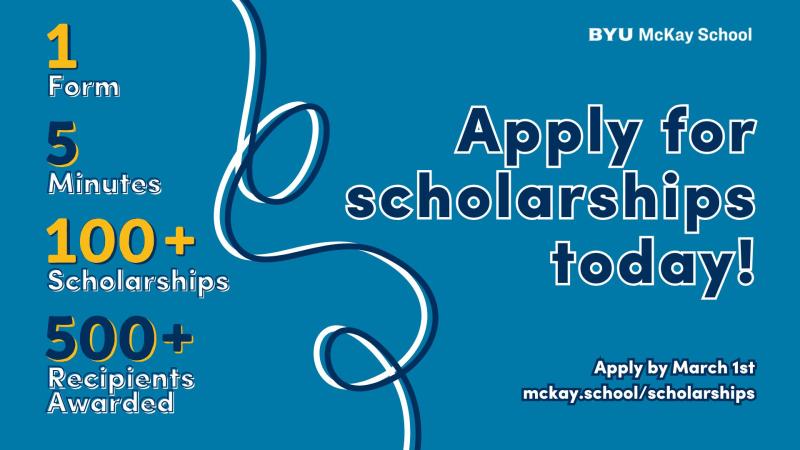 A graphic advocating for scholarship application