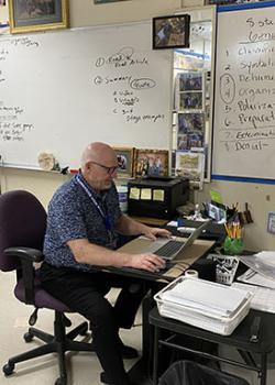 Mick Stewart in the classroom